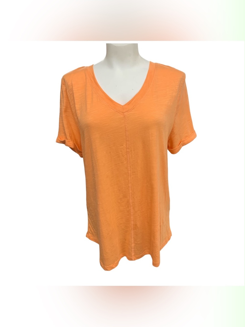 Charlie Paige V-Neck Short Sleeve Tee - Bright Orange Size XL